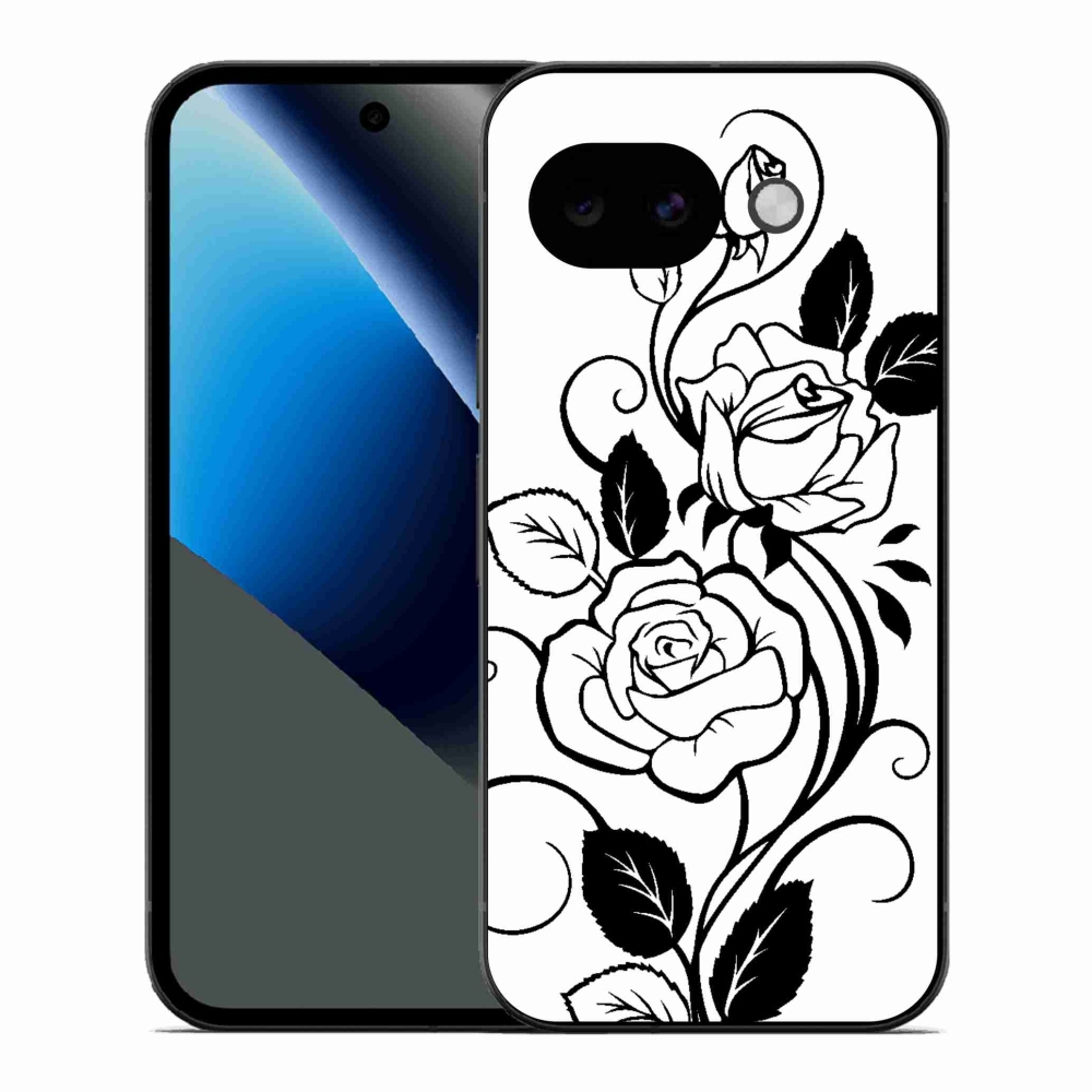 Gelový kryt mmCase na Google Pixel 10a - černobílá růže