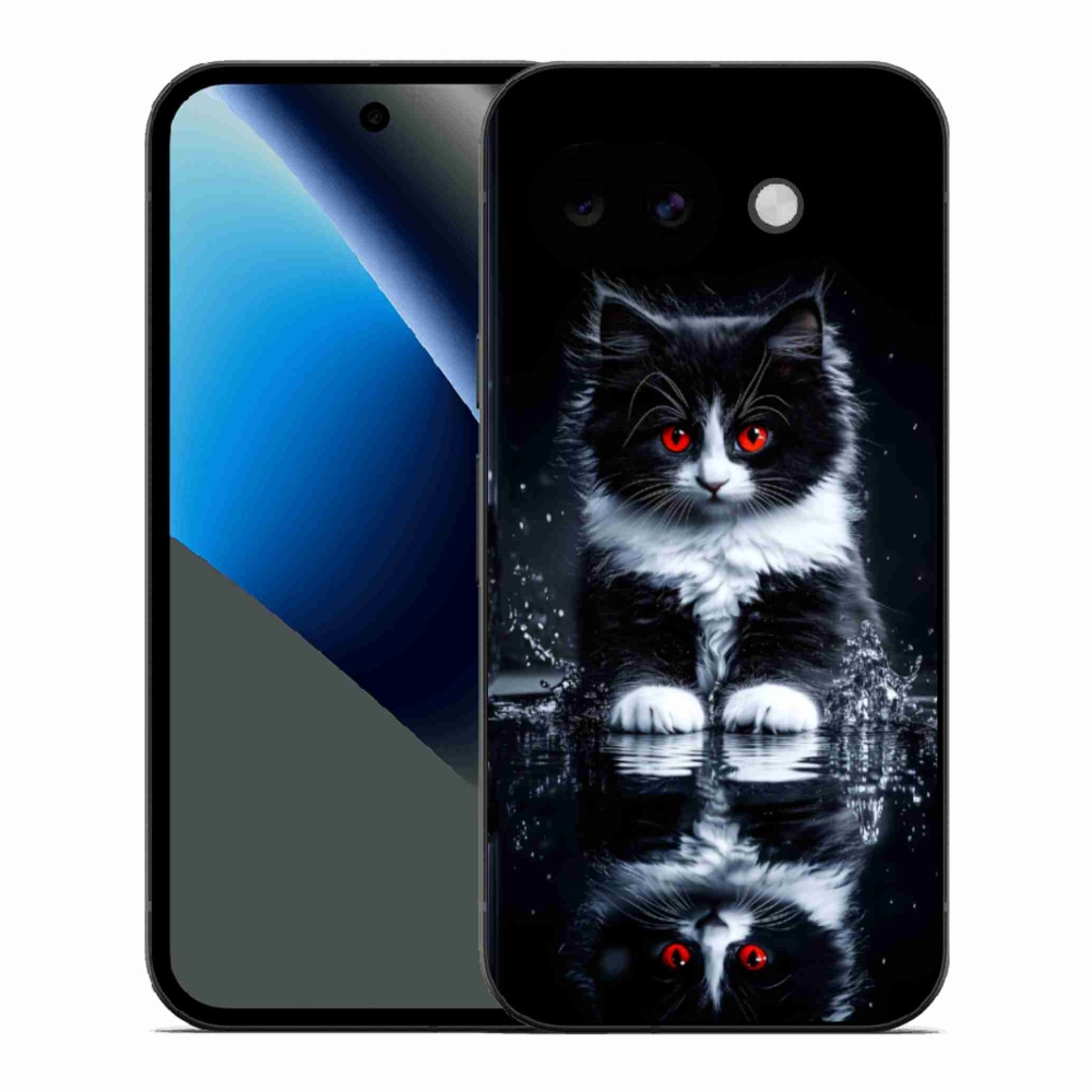 Gelový kryt mmCase na Google Pixel 10a - černobílé kotě