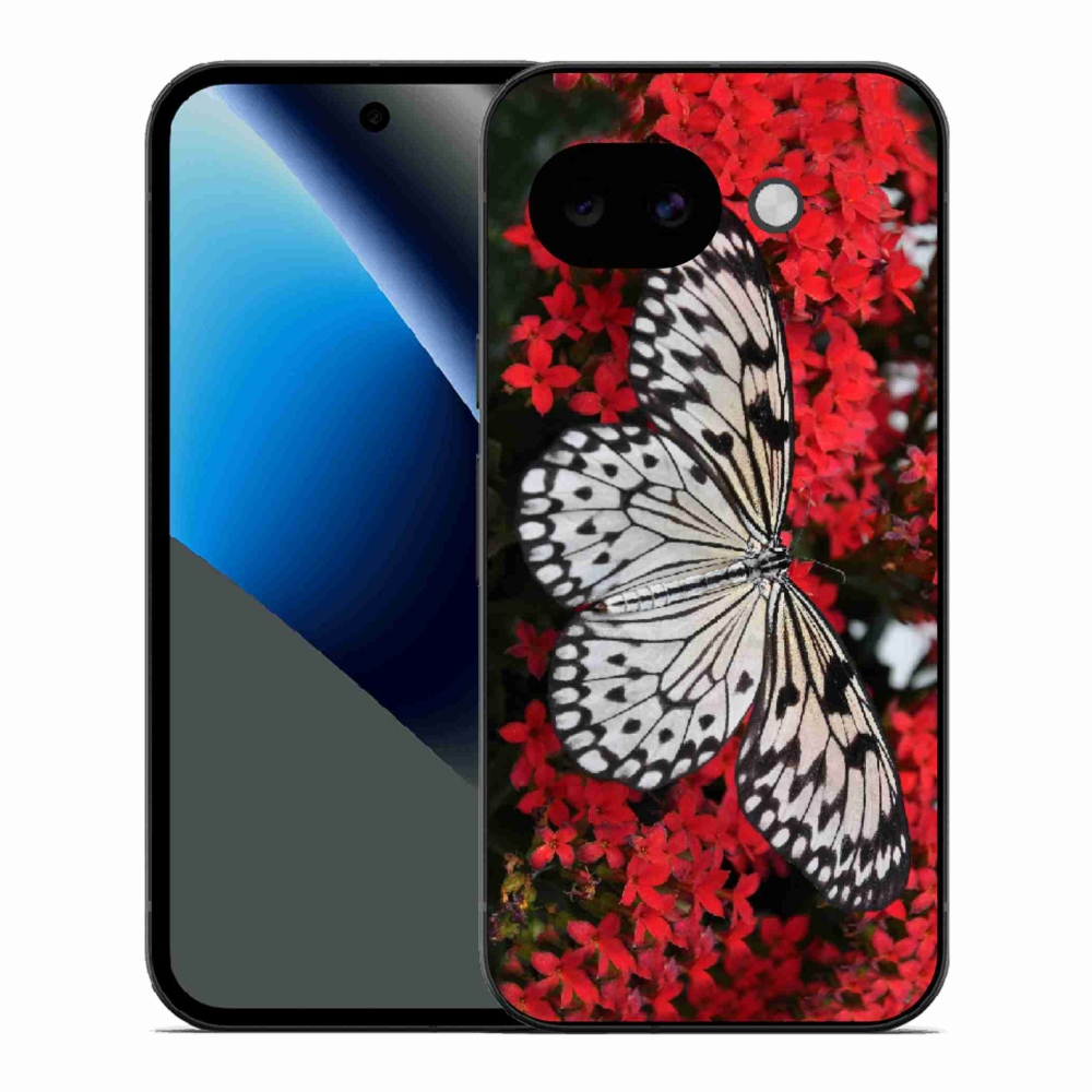 Gelový kryt mmCase na Google Pixel 10a - černobílý motýl 1