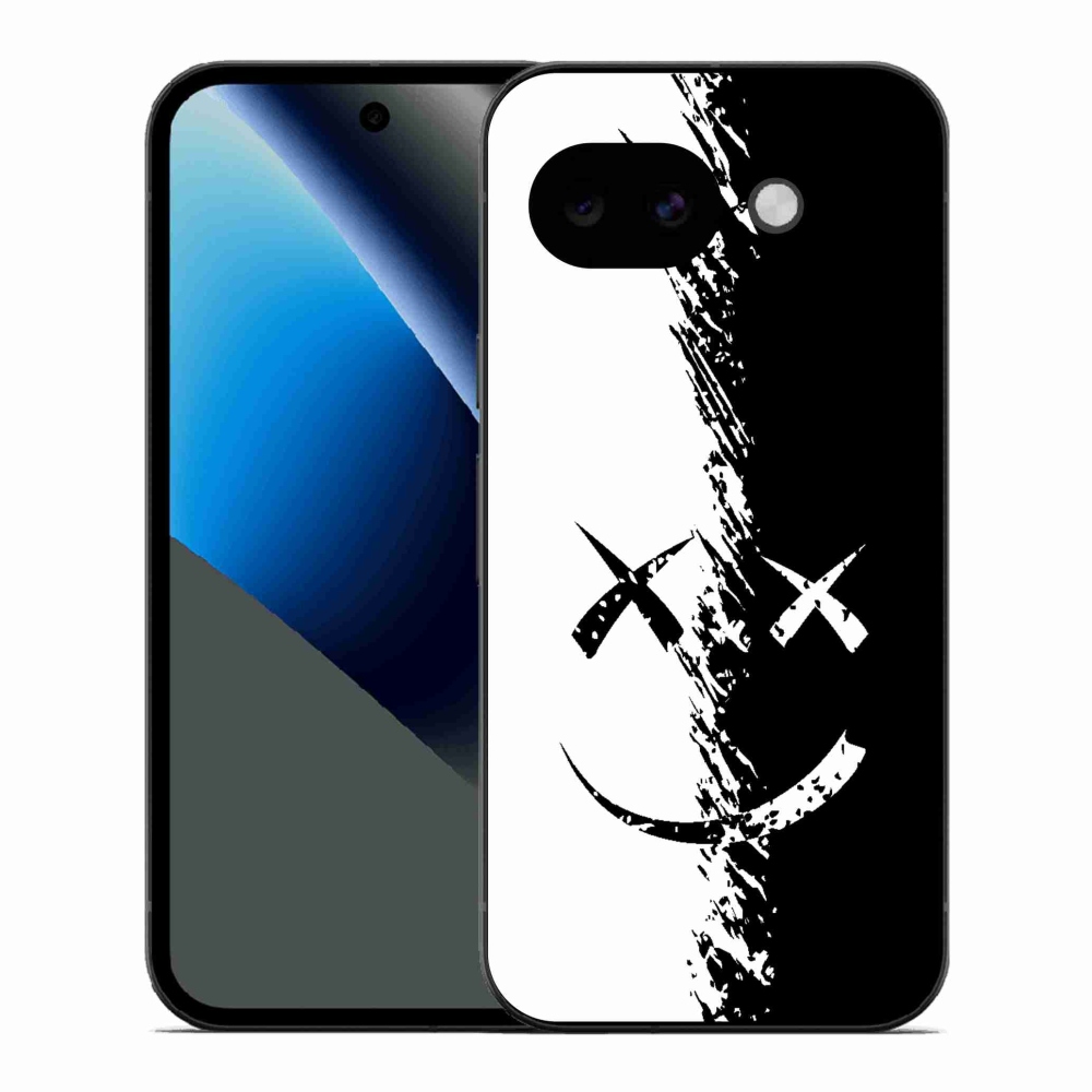 Gelový kryt mmCase na Google Pixel 10a - černobílý smajlík
