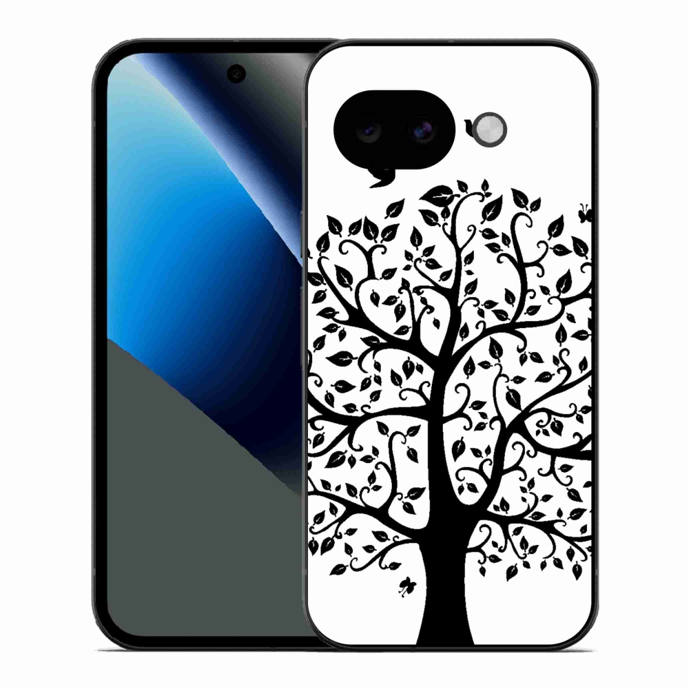 Gelový kryt mmCase na Google Pixel 10a - černobílý strom