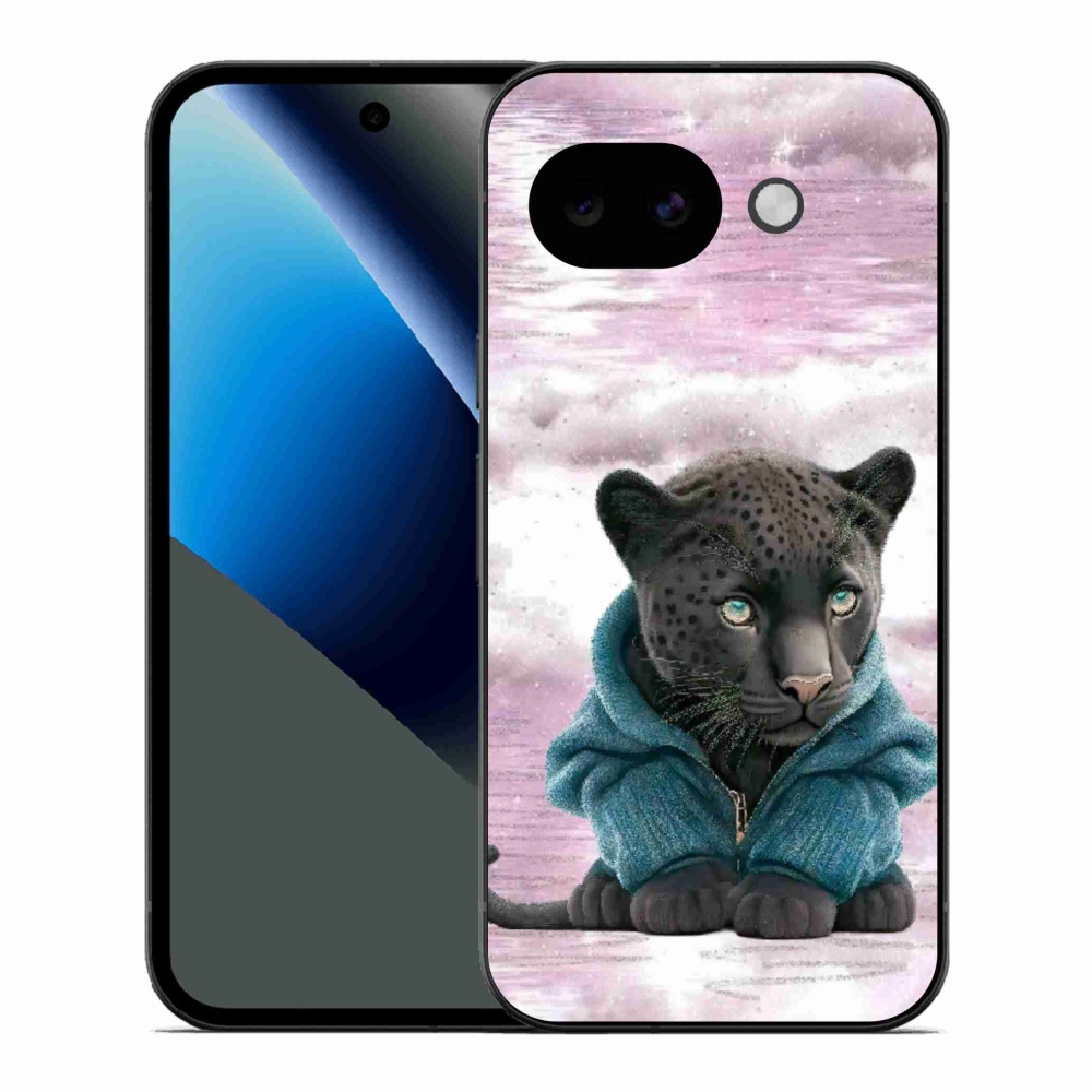 Gelový kryt mmCase na Google Pixel 10a - černý panter ve svetru