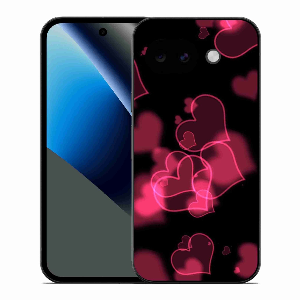 Gelový kryt mmCase na Google Pixel 10a - červená srdíčka