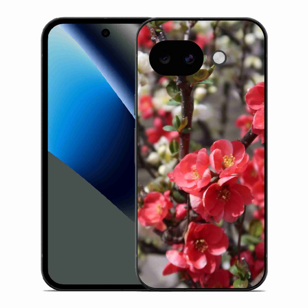 Gelový kryt mmCase na Google Pixel 10a - červené květy