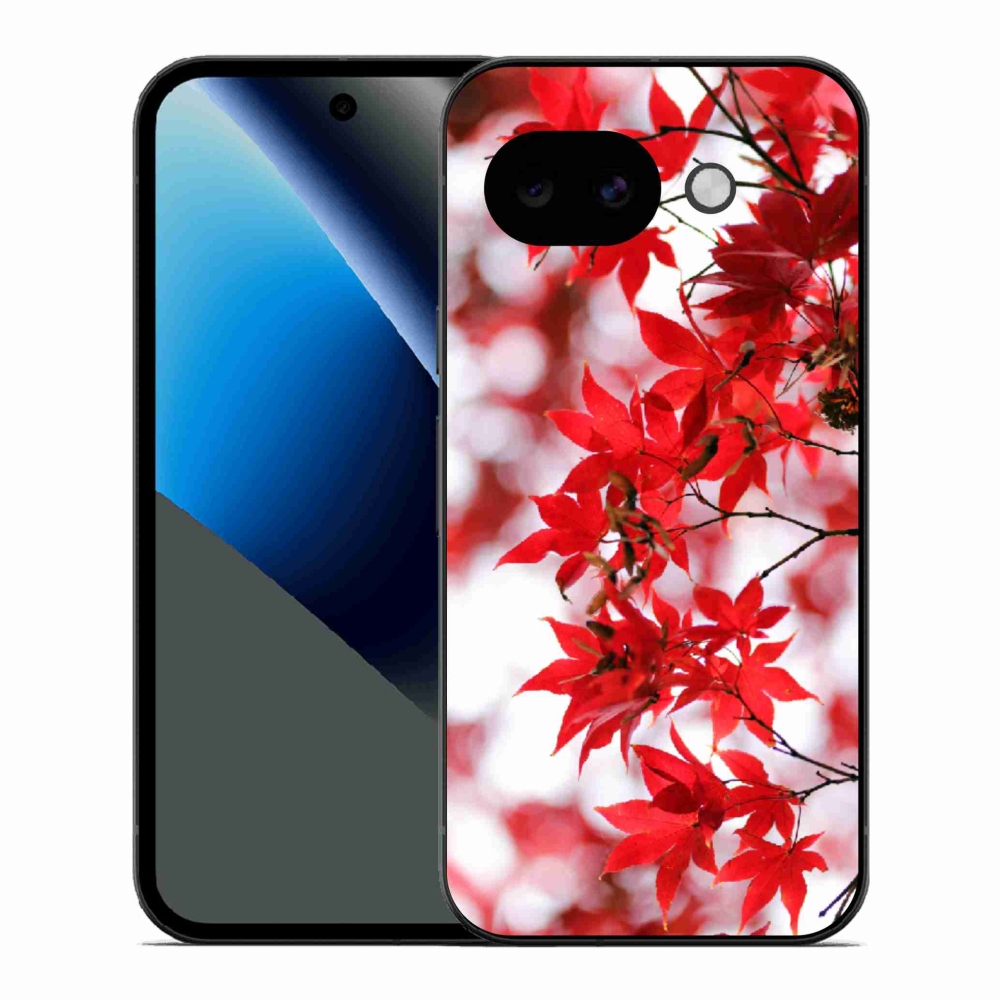 Gelový kryt mmCase na Google Pixel 10a - červené listy