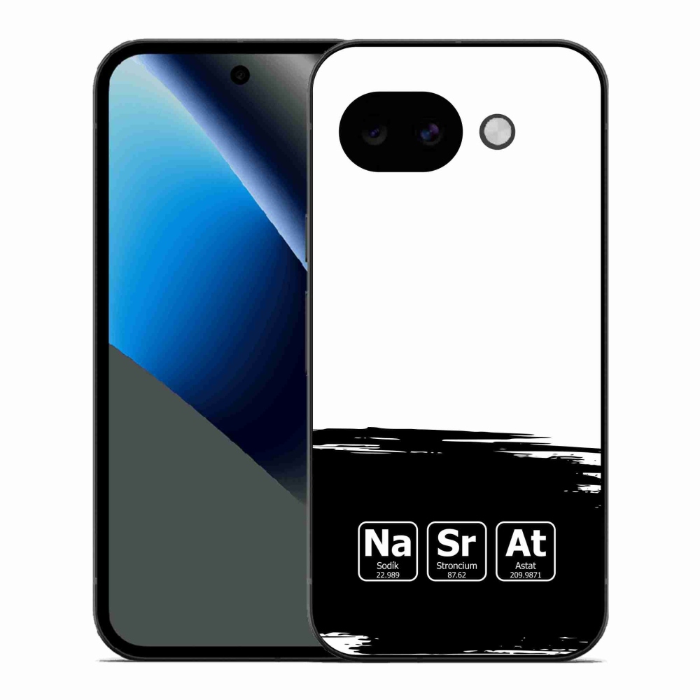 Gelový kryt mmCase na Google Pixel 10a - chemické prvky černobílé pozadí