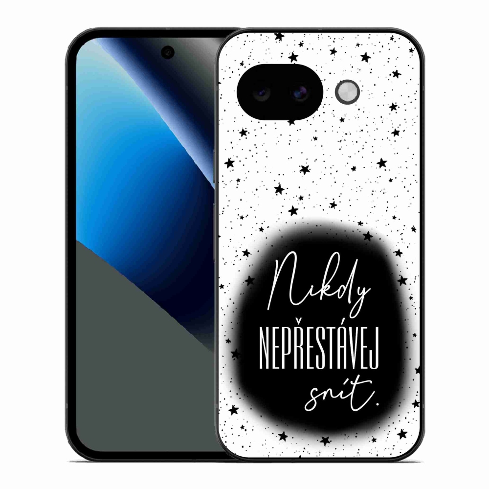 Gelový kryt mmCase na Google Pixel 10a - citát 1 černobílé pozadí