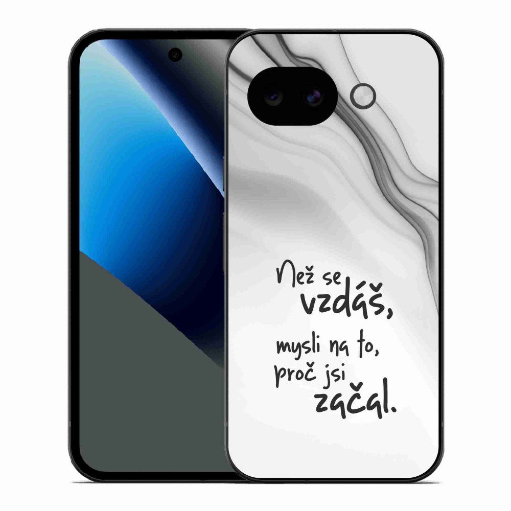 Gelový kryt mmCase na Google Pixel 10a - citát 2 bílé pozadí