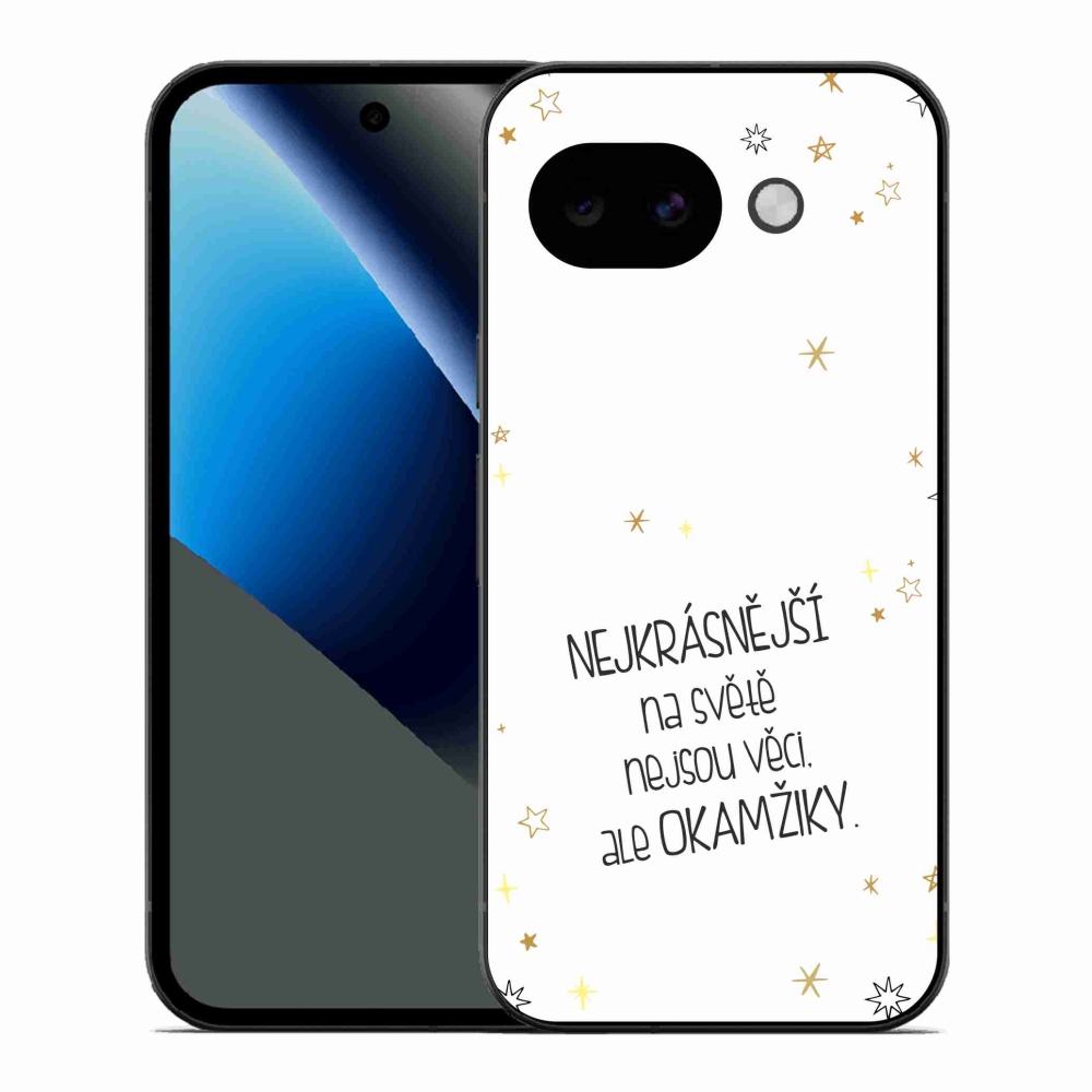 Gelový kryt mmCase na Google Pixel 10a - citát 4 bílé pozadí