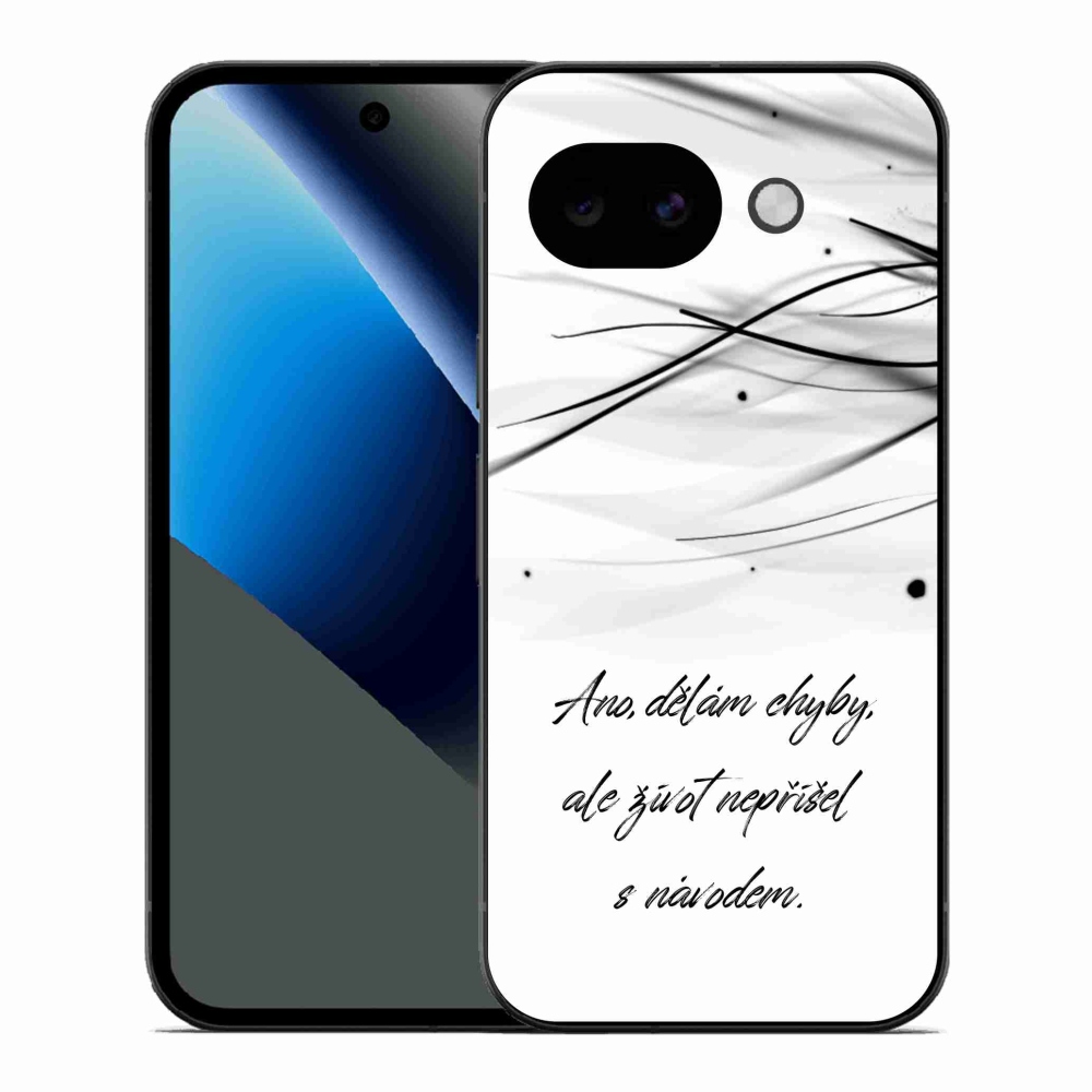 Gelový kryt mmCase na Google Pixel 10a - citát bílé pozadí