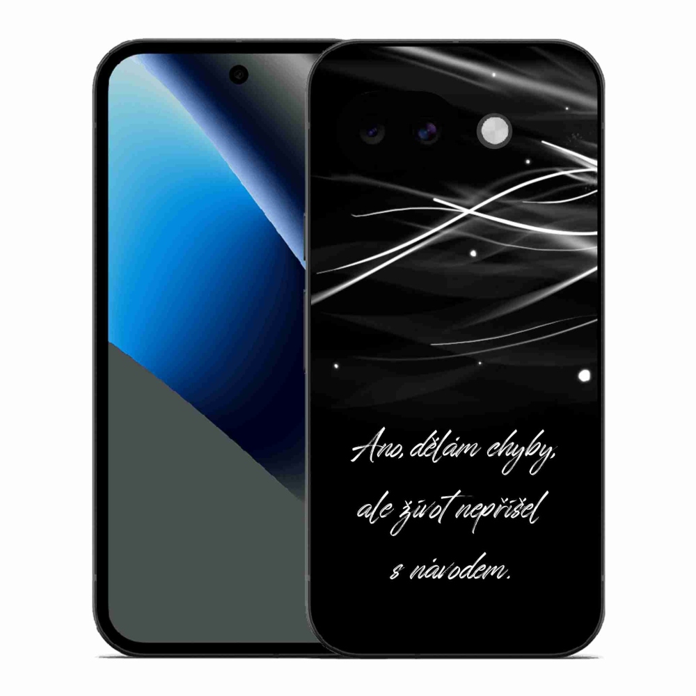 Gelový kryt mmCase na Google Pixel 10a - citát černé pozadí