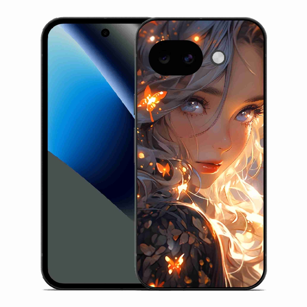 Gelový kryt mmCase na Google Pixel 10a - dívka a motýli