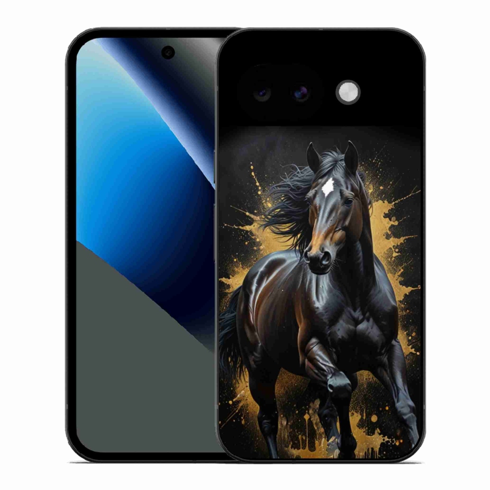 Gelový kryt mmCase na Google Pixel 10a - elegantní černý hřebec