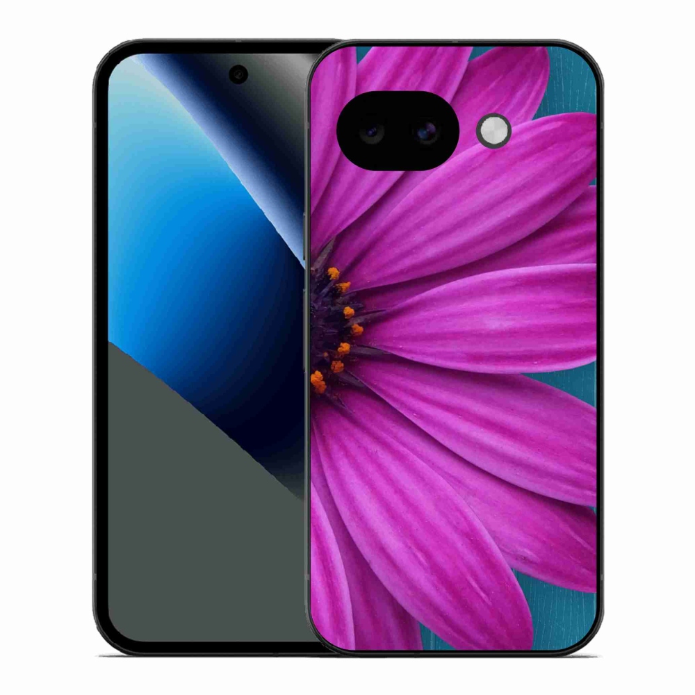 Gelový kryt mmCase na Google Pixel 10a - fialová kopretina