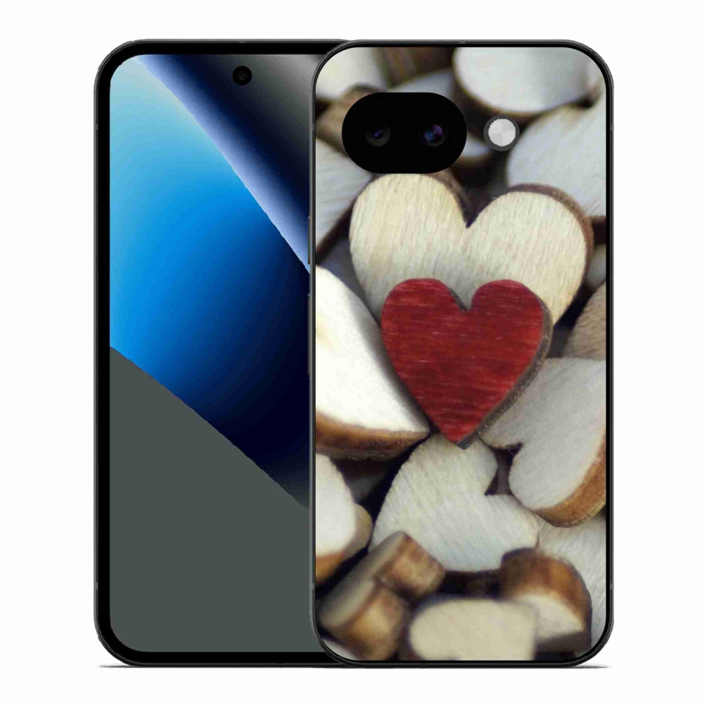 Gelový kryt mmCase na Google Pixel 10a - gravírované červené srdce 
