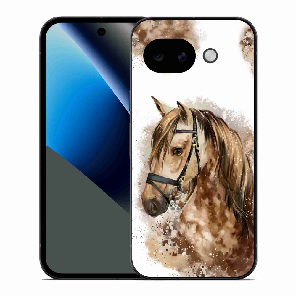 Gelový kryt mmCase na Google Pixel 10a - hnědý kreslený kůň