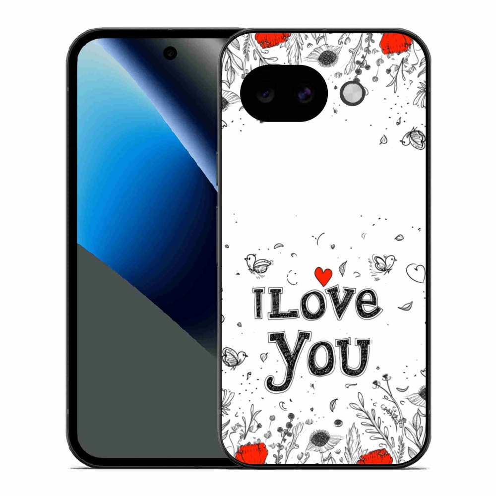 Gelový kryt mmCase na Google Pixel 10a - I love you bílé pozadí
