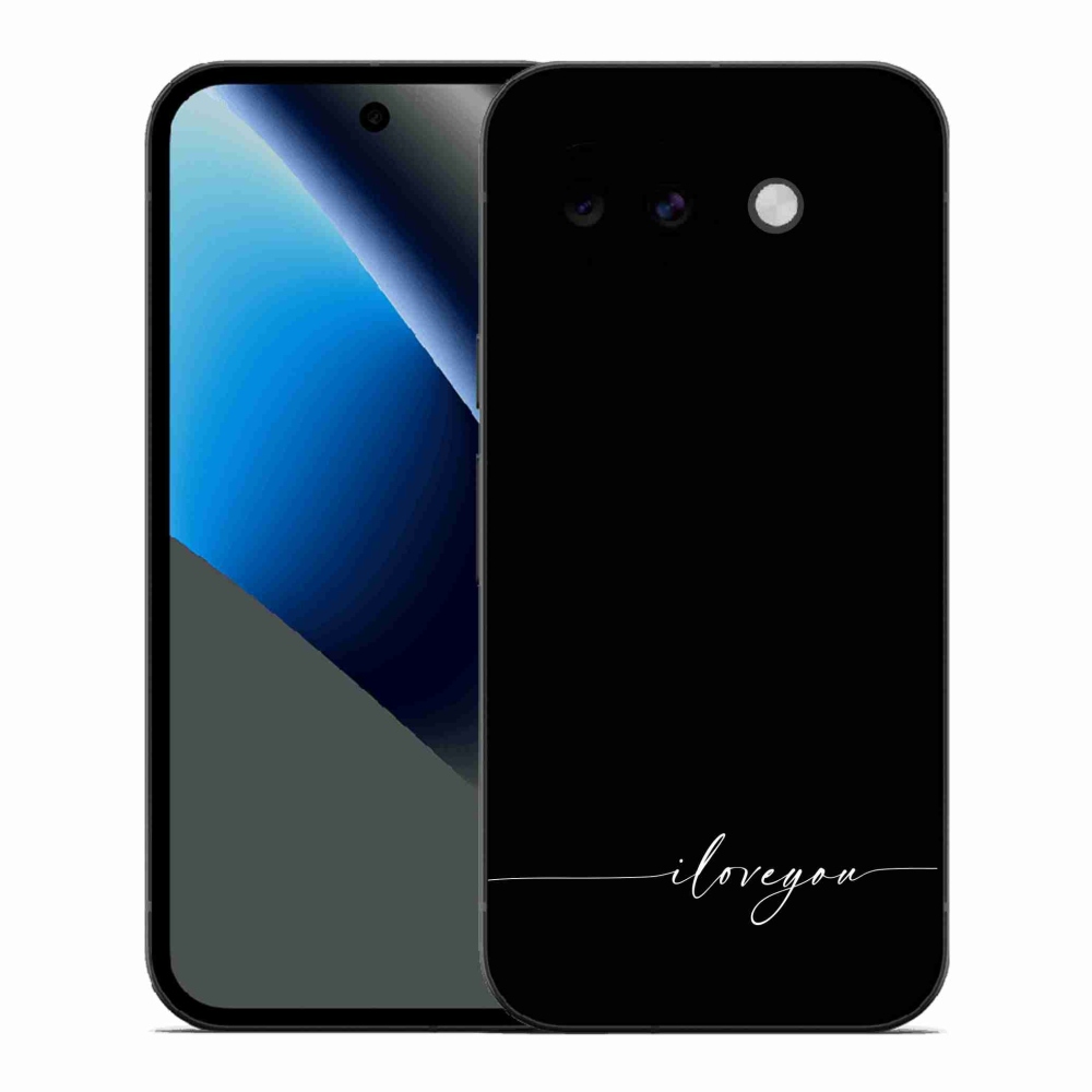 Gelový kryt mmCase na Google Pixel 10a - I love you černé pozadí