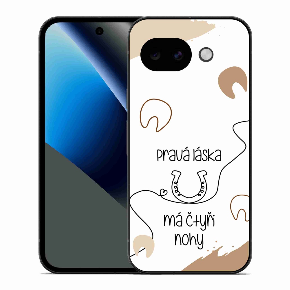 Gelový kryt mmCase na Google Pixel 10a - koňský motiv bílé pozadí
