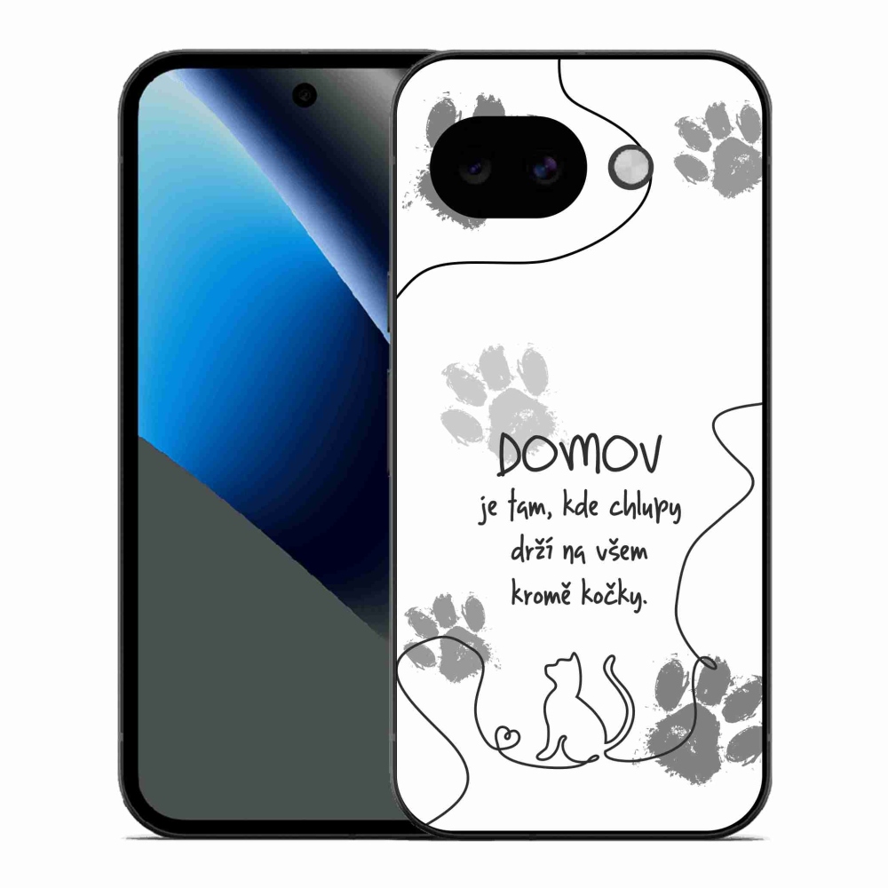 Gelový kryt mmCase na Google Pixel 10a - kočičí motiv bílé pozadí