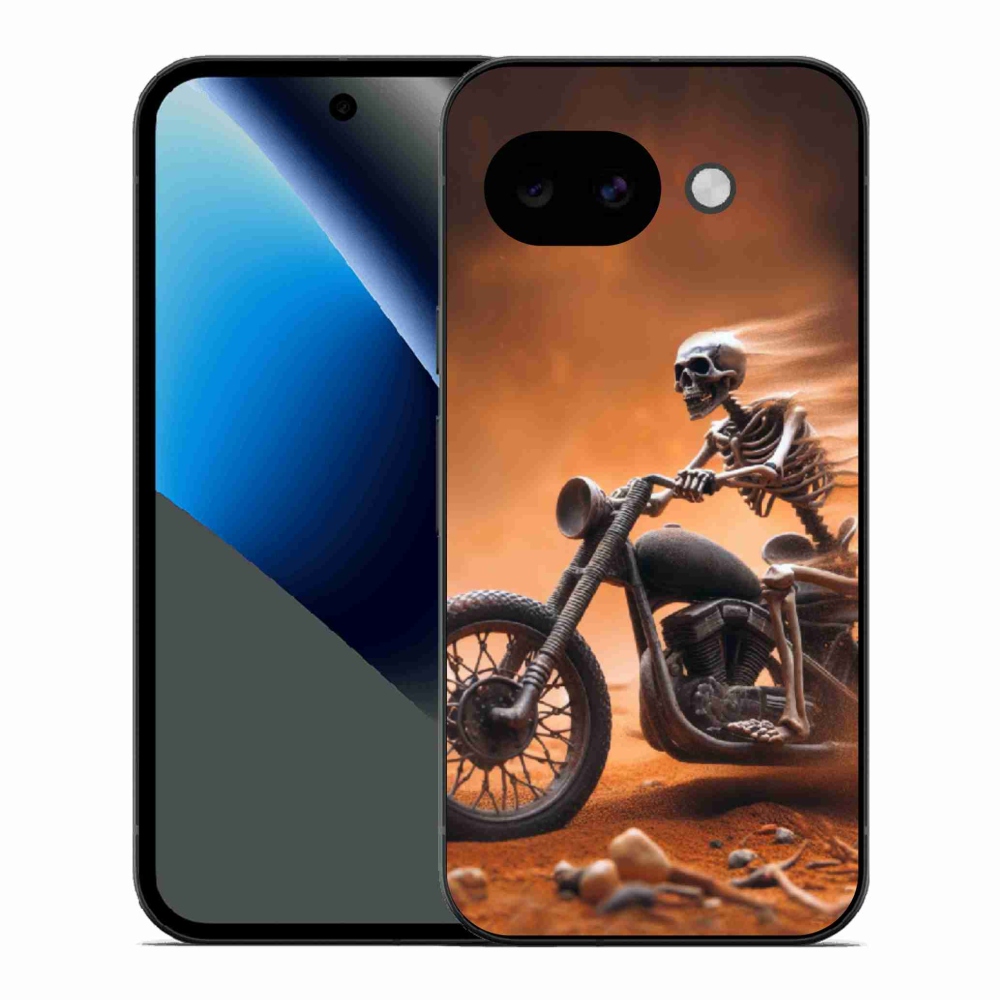 Gelový kryt mmCase na Google Pixel 10a - kostra na motorce