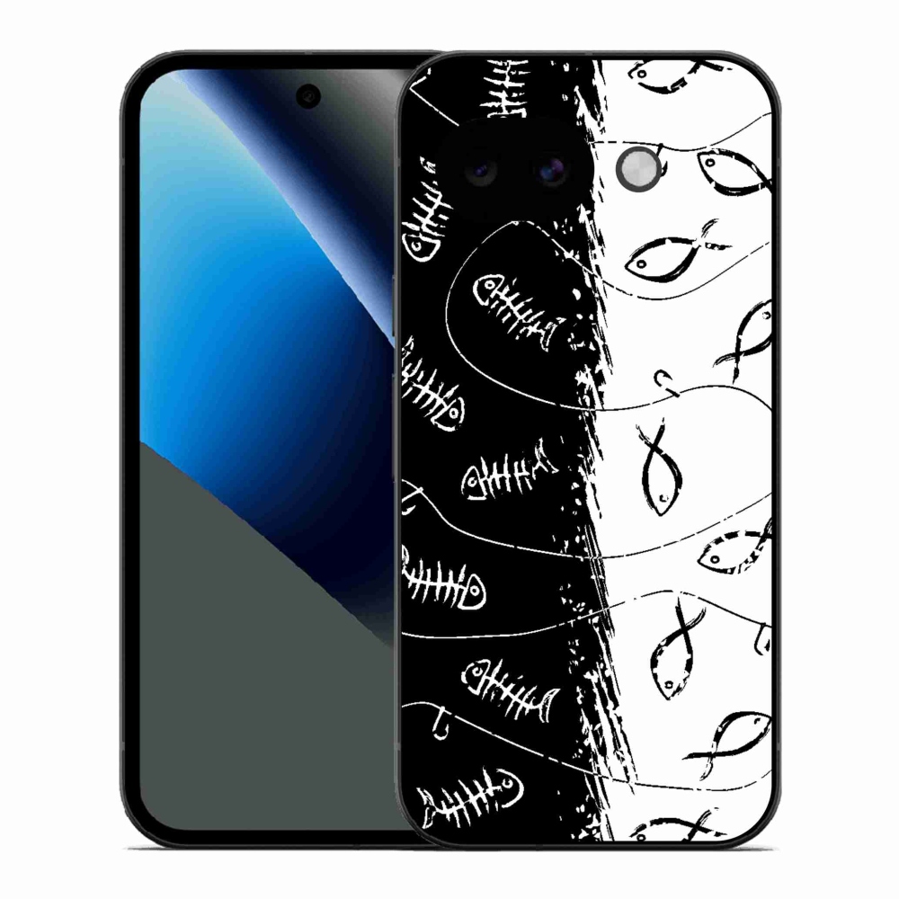 Gelový kryt mmCase na Google Pixel 10a - kostry a rybky