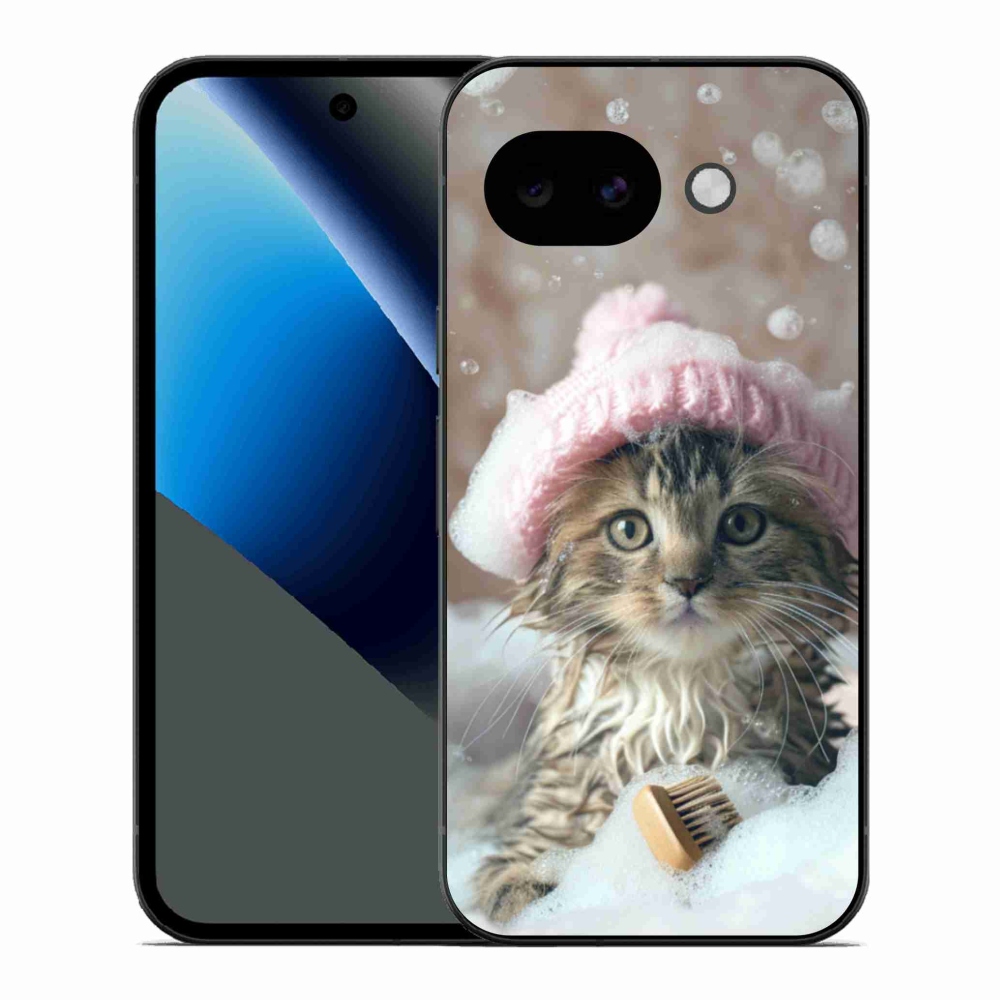 Gelový kryt mmCase na Google Pixel 10a - kotě a koupel