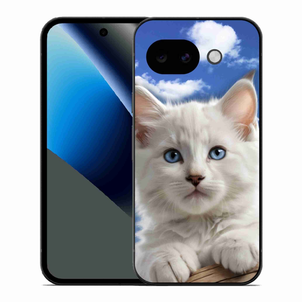 Gelový kryt mmCase na Google Pixel 10a - kotě a oblaka
