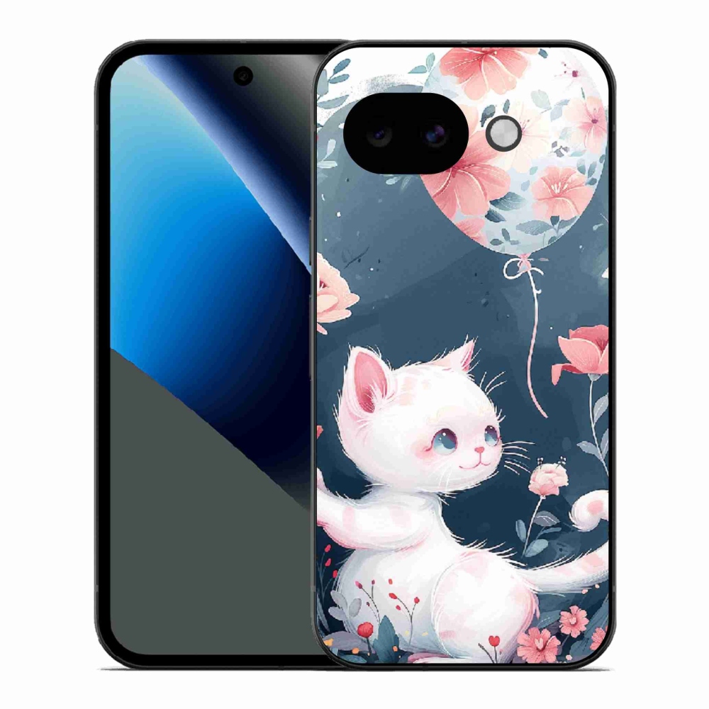 Gelový kryt mmCase na Google Pixel 10a - kotě s balónkem