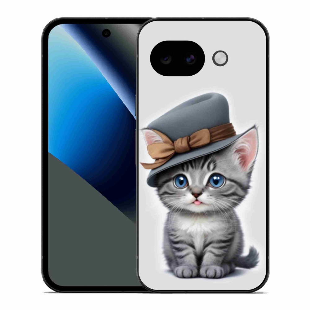 Gelový kryt mmCase na Google Pixel 10a - kotě s kloboukem