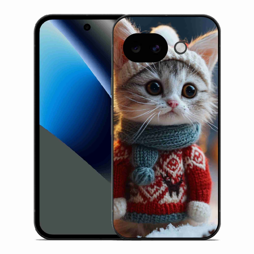 Gelový kryt mmCase na Google Pixel 10a - kotě ve svetru