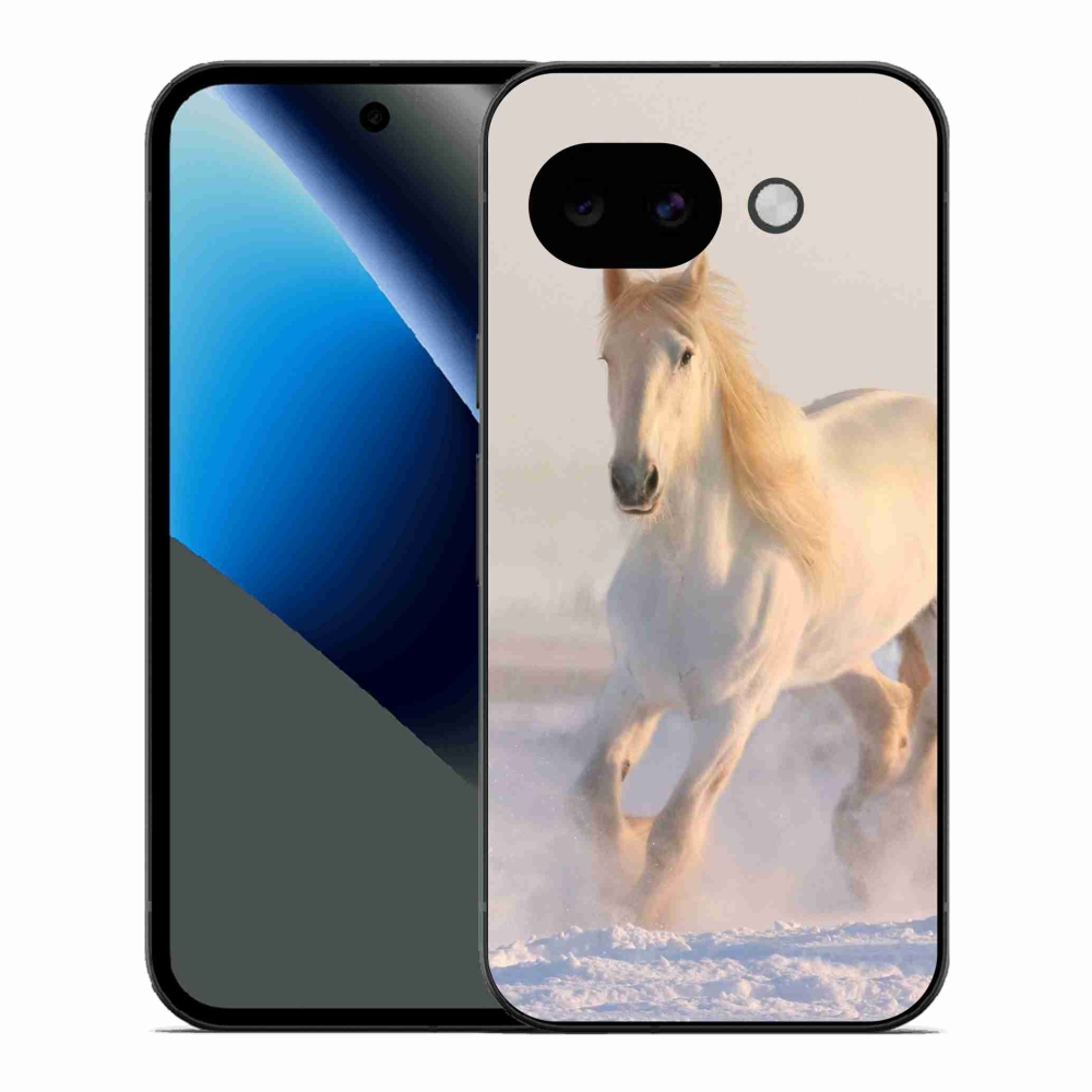 Gelový kryt mmCase na Google Pixel 10a - kůň ve sněhu