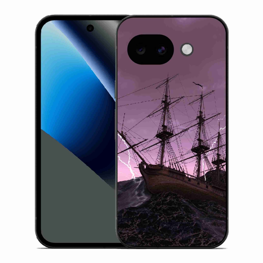 Gelový kryt mmCase na Google Pixel 10a - loď v bouři