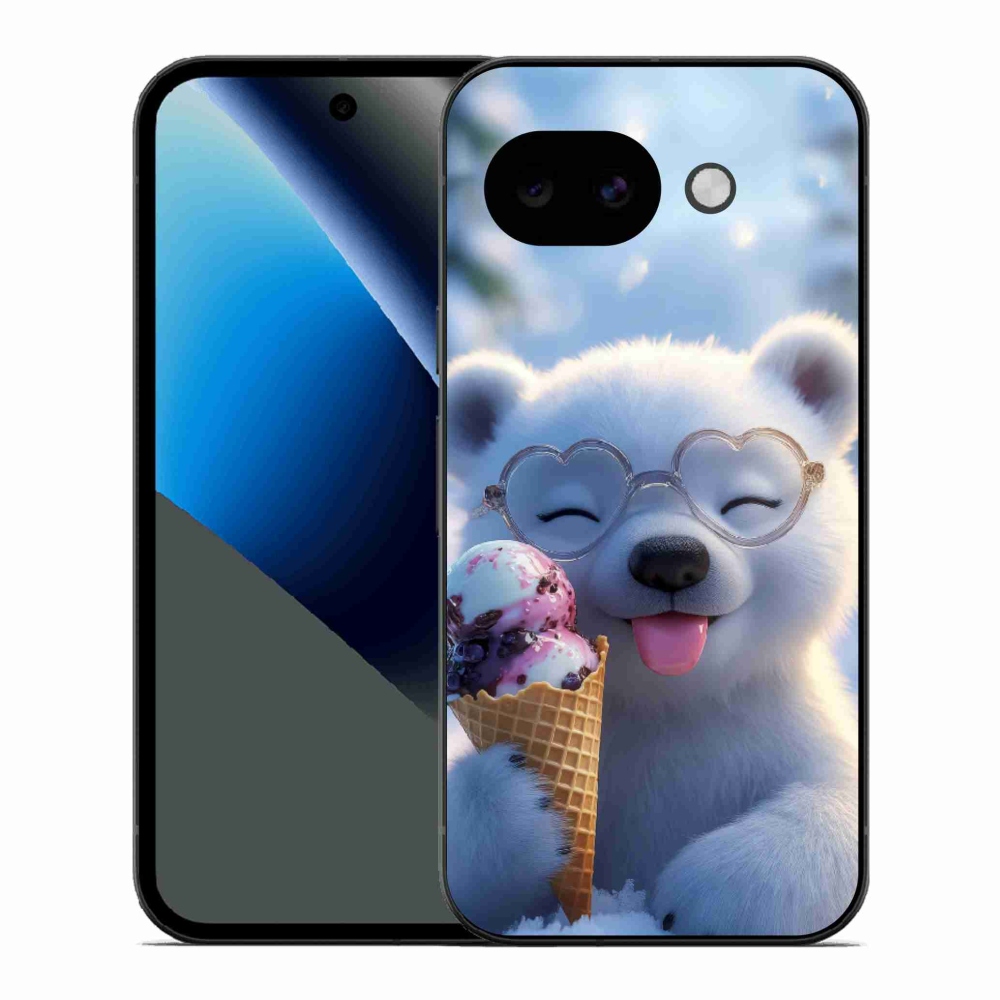 Gelový kryt mmCase na Google Pixel 10a - medvídek se zmrzlinou