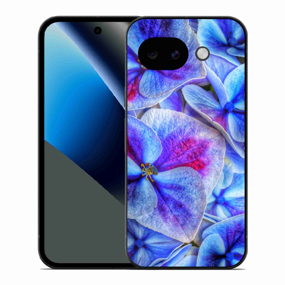 Gelový kryt mmCase na Google Pixel 10a - modré květy 1