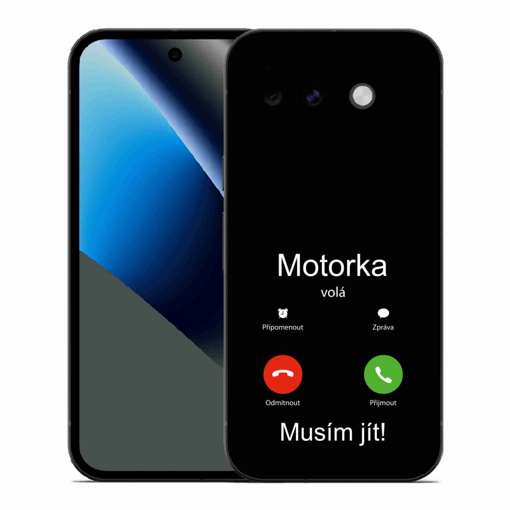 Gelový kryt mmCase na Google Pixel 10a - motorka volá černé pozadí