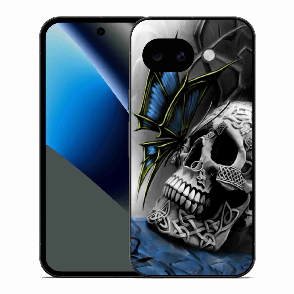 Gelový kryt mmCase na Google Pixel 10a - motýl a lebka