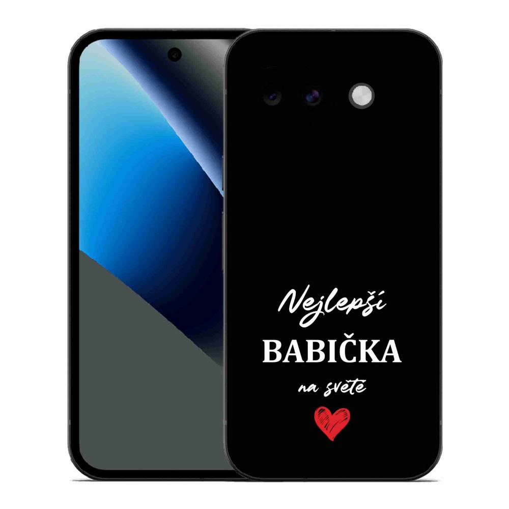 Gelový kryt mmCase na Google Pixel 10a - nejlepší babička 1 černé pozadí