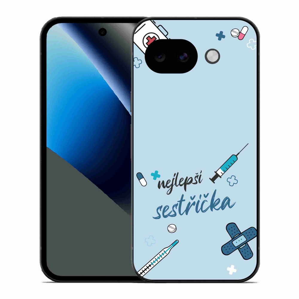 Gelový kryt mmCase na Google Pixel 10a - nejlepší sestřička modré pozadí