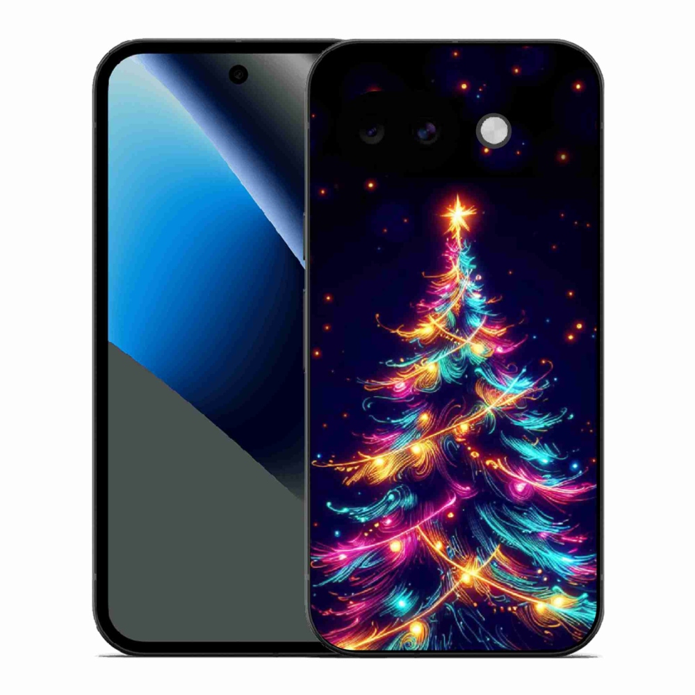 Gelový kryt mmCase na Google Pixel 10a - neonový vánoční stromek