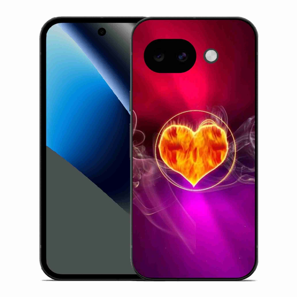 Gelový kryt mmCase na Google Pixel 10a - ohnivé srdce