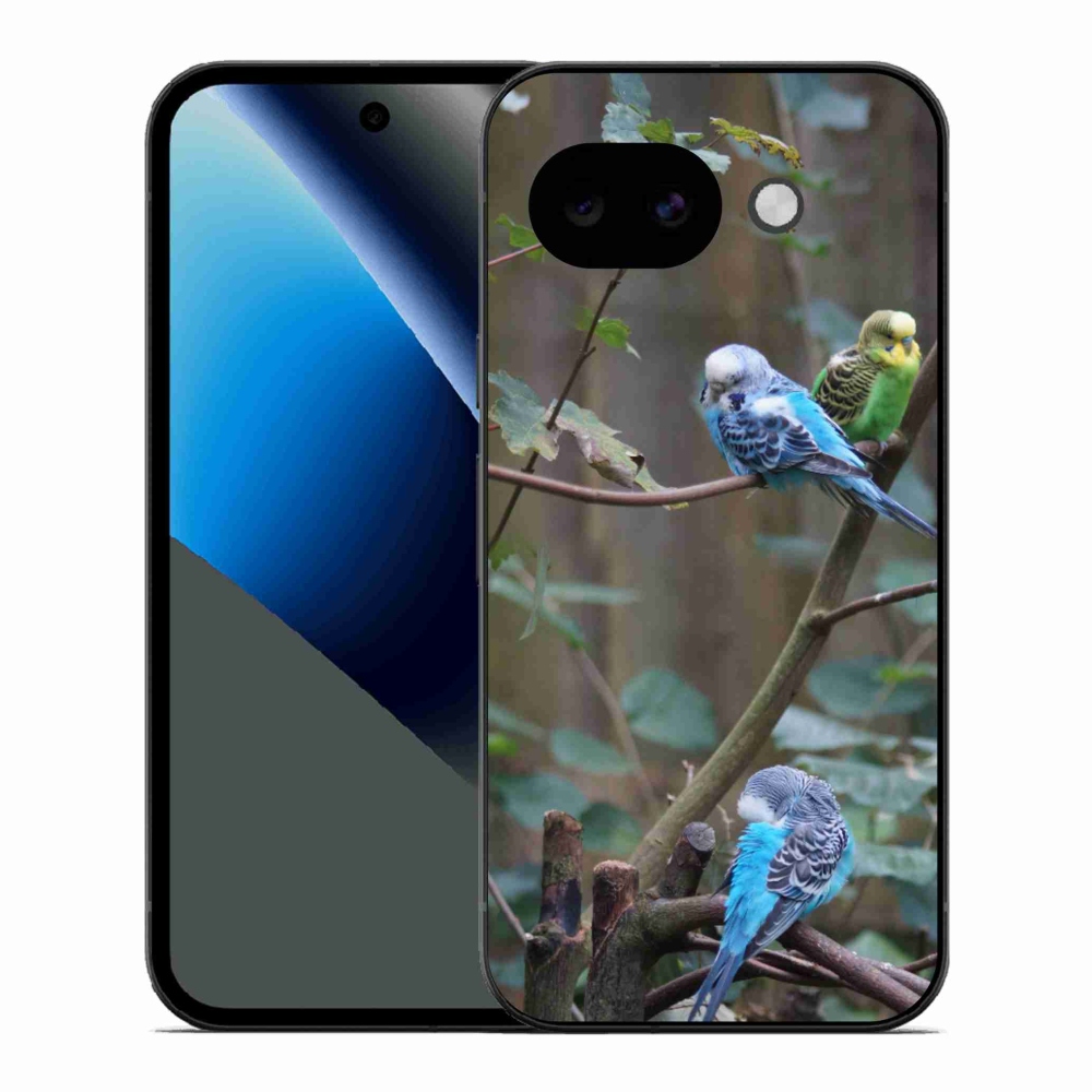 Gelový kryt mmCase na Google Pixel 10a - papoušci na větvi