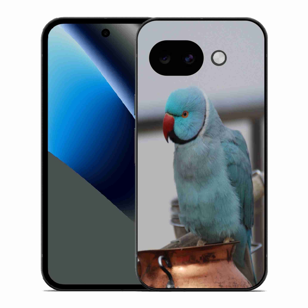 Gelový kryt mmCase na Google Pixel 10a - papoušek alexandr modrý