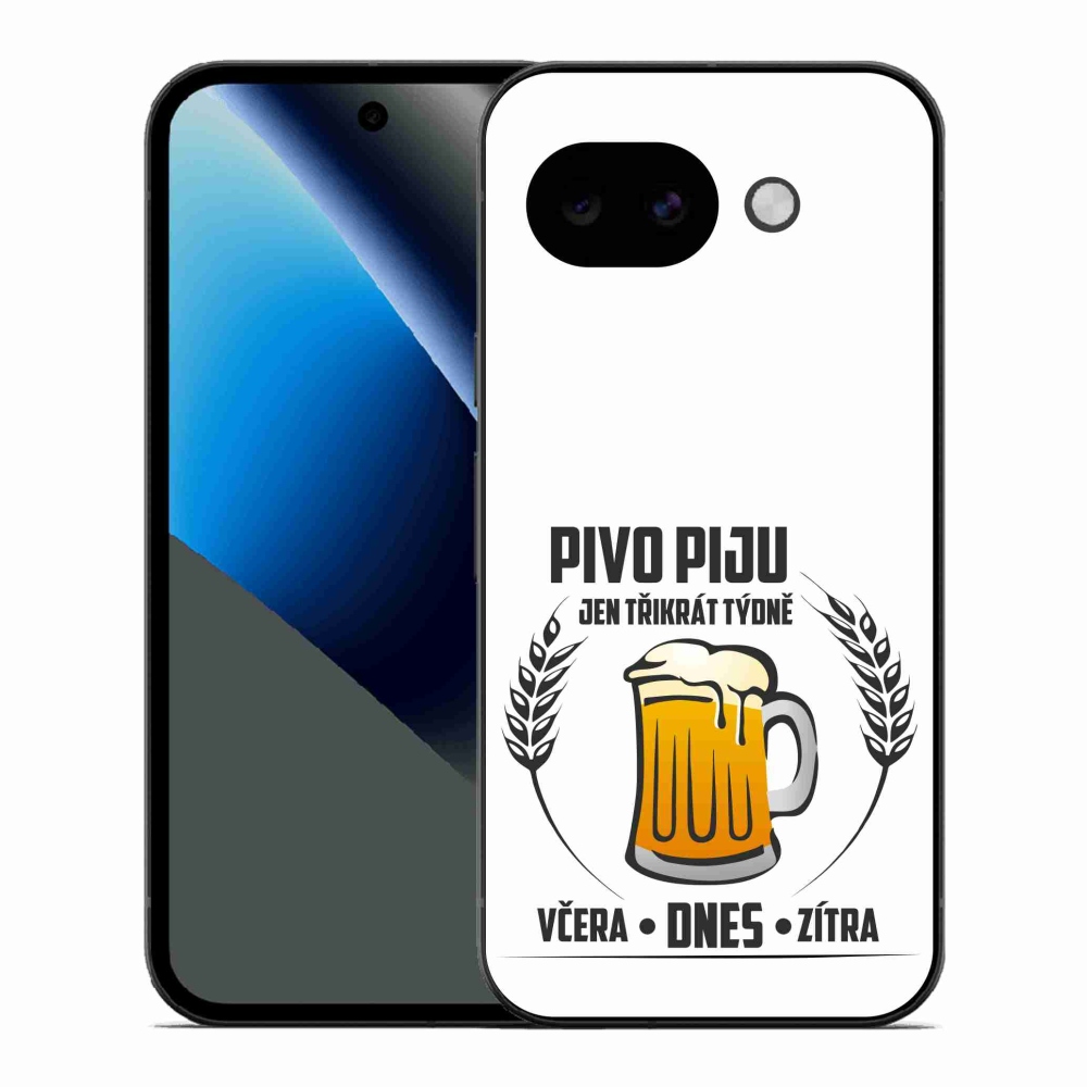 Gelový kryt mmCase na Google Pixel 10a - pivní motiv bílé pozadí