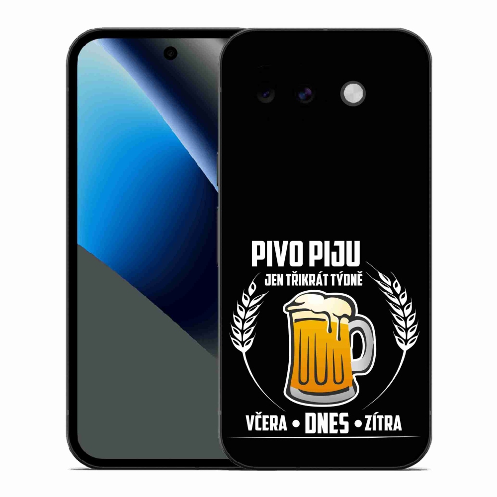 Gelový kryt mmCase na Google Pixel 10a - pivní motiv černé pozadí