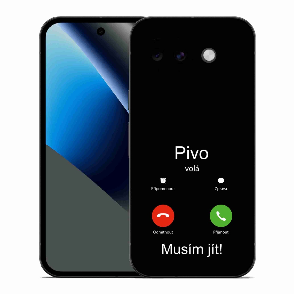 Gelový kryt mmCase na Google Pixel 10a - pivo volá černé pozadí