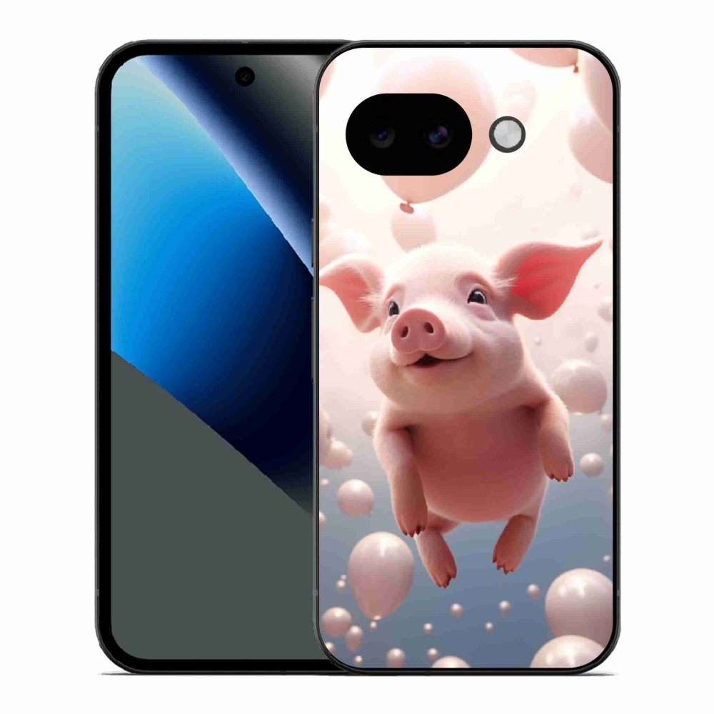 Gelový kryt mmCase na Google Pixel 10a - prasátko s balónky