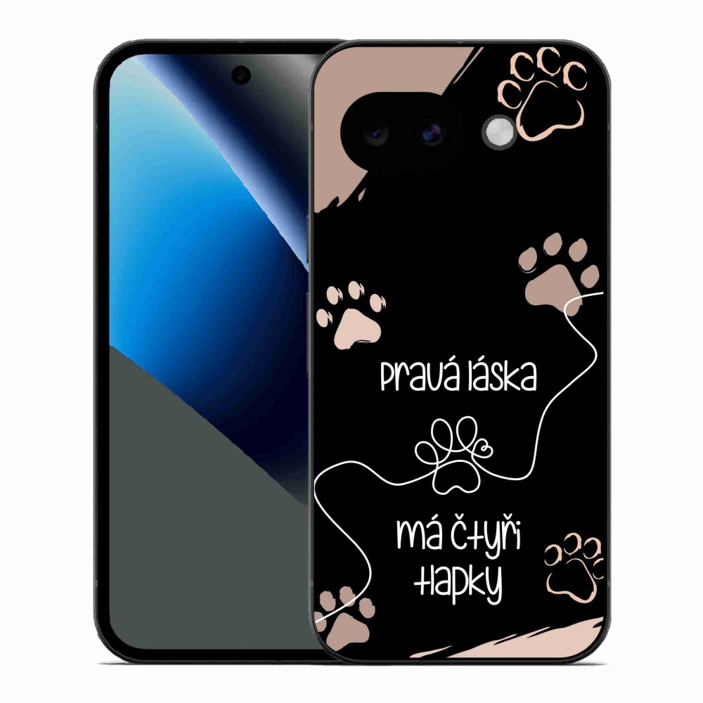 Gelový kryt mmCase na Google Pixel 10a - psí motiv 1 černé pozadí