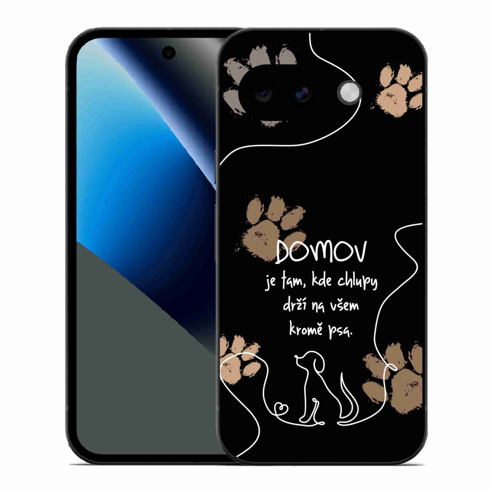 Gelový kryt mmCase na Google Pixel 10a - psí motiv černé pozadí