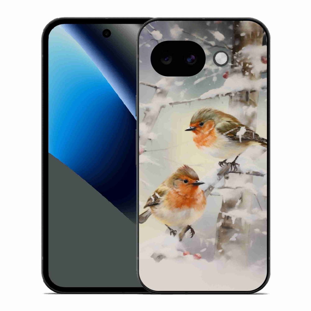Gelový kryt mmCase na Google Pixel 10a - ptáčci v zimě